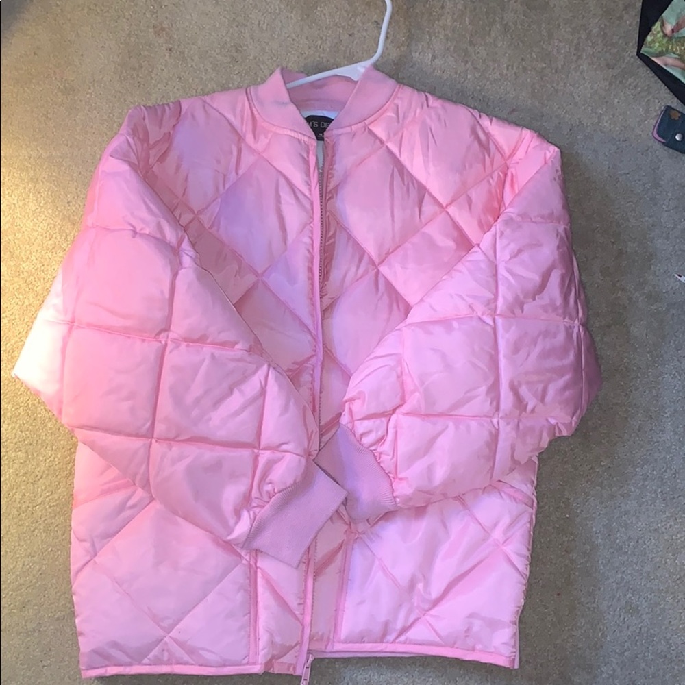 Pink Quilted Bomber Jacket - Unbranded